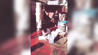 The Perfect Couple..Husband just Throws his Wife into Barrel of Water when She Talks. Wait for It