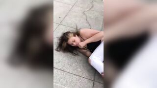Who's Crazier? Homeless Man beats Troubled Woman in a Mess of a Scene