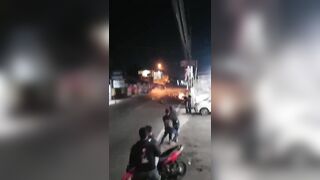 Street Race Ends Badly Head On..Onlookers nearly Hit by Flying Body