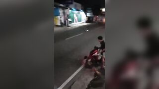 Street Race Ends Badly Head On..Onlookers nearly Hit by Flying Body