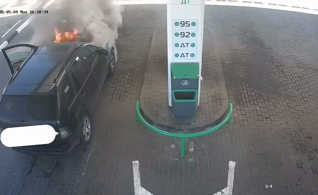In Belarus, a young woman drove a burning car into a gas station; before calling for help, she filmed the fire for her social media accounts.
