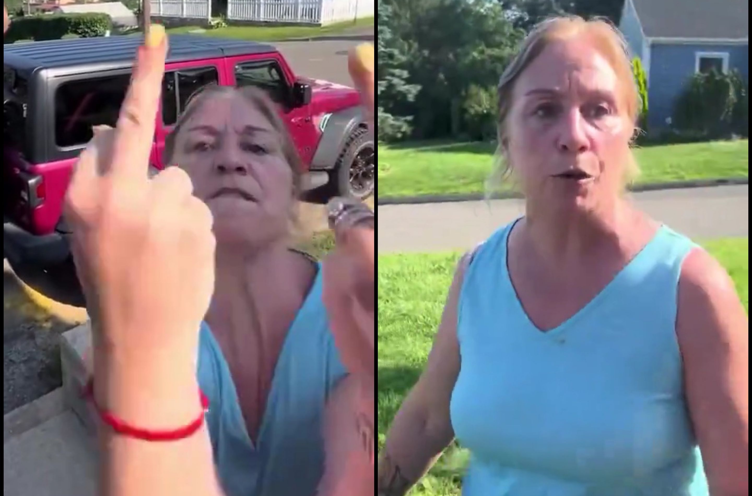 In Connecticut, a nosy woman walked across to her neighbor’s doorstep and loudly comp