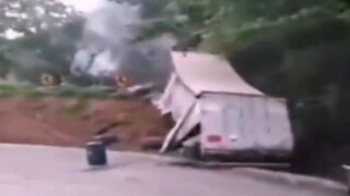 Truck Loaded with Sulferic Acid Crashes into the Water Supply in Brazil (See Description)