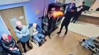 Waiting Room in a Hospital Crazy Kid pulls out Random Flamethrower