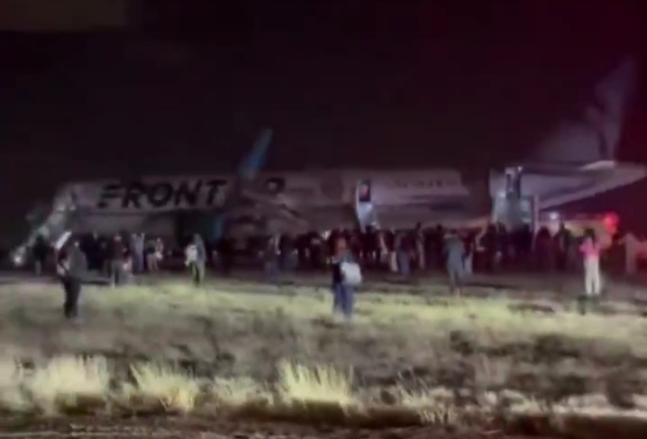 Frontier Airlines aircraft forced to make an emergency after a pedestrian sucked into