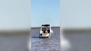 Naked Girl Riding her Man Riding his Boat don't Give 2 Fuc*s