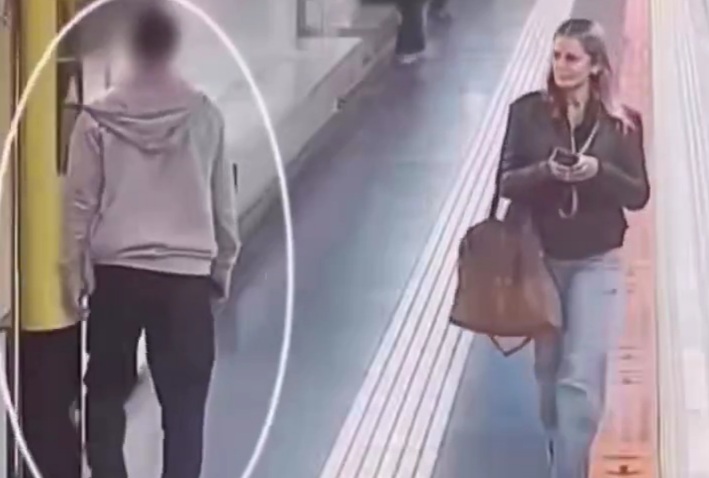 A woman noticed a man wasn't looking right. She kept watching. Sure enough, he colla