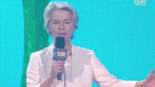 Ursula Von Der Leyen commits to"vaccinating"over 500 million children with Bill Gates