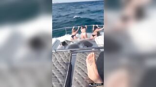 Drunken Girls on a Boat vs. Big Waves of the Ocean, Lucky Mother Nature Spares Them