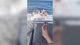 Drunken Girls on a Boat vs. Big Waves of the Ocean, Lucky Mother Nature Spares Them