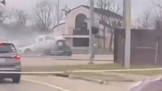 Man Running from the Cops Runs directly into a Police Cruiser