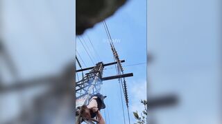 Kid thinks He's going to Have Fun with Electric Wire..He loses his Shirt, his Life