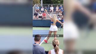 Wife Slaps Husband for Zooming on Tennis Player's Skirt