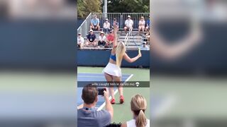 Wife Slaps Husband for Zooming on Tennis Player's Skirt