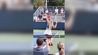 Wife Slaps Husband for Zooming on Tennis Player's Skirt