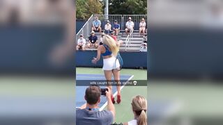 Wife Slaps Husband for Zooming on Tennis Player's Skirt