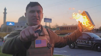 Jake Lang burned a copy of the Holy Quran in front of the Islamic Center of America in Dearborn