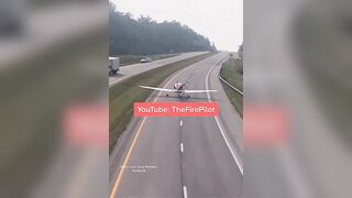 Airplane with Mechanical Issues uses Highway to Take Off Again