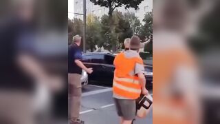Fed up Driver Spices Some Climate Cultists up with some Pepper Spray!