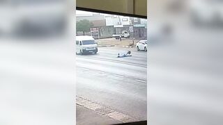 Confused Man Trying to Cross Street Man gets hit and Killed..Twice