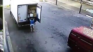Truck Driver Crushed by his Own Produce (Fruit) Load