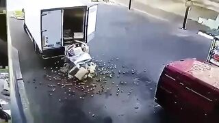 Truck Driver Crushed by his Own Produce (Fruit) Load
