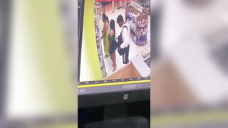 Colombia, Perv Busted trying to Record Up Girl's Skirt in Store