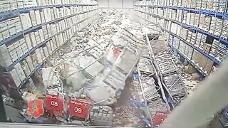 Alcohol Warehouse in Russia Collapses....How did they even Clean this Up? (See Description for News)