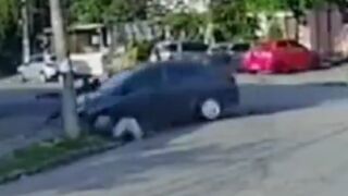 Maniacal Ex-Girl Runs Over her Ex BF Twice with Her Car