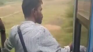 Man Jumps out of Fast Moving Train No One tries to Help