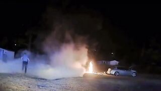 Man Running from Cops carrying Gasoline is a Fireball when He is Tased.....(Info in Description)