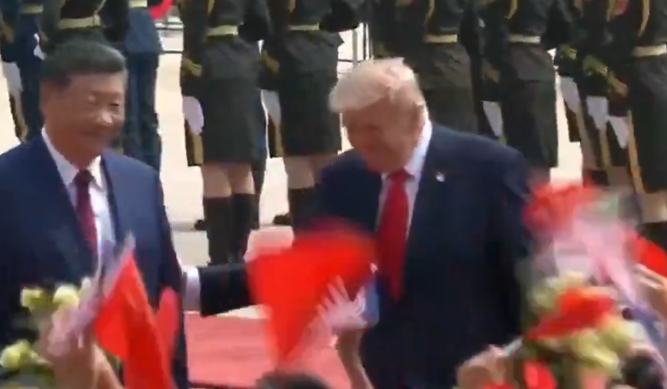 Trump is welcomed in China by Children