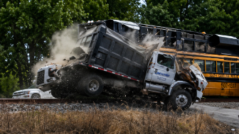 A train collided with a septic truck in Virginia