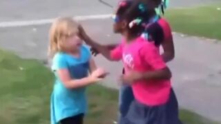 Shock Video: What is Bullying? This. 2 Black Girls Bully Little White girl