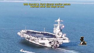 USS Gerald R. Ford aircraft returns to Norfolk after being deployed for 326 days