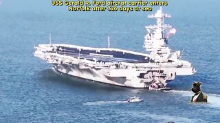 USS Gerald R. Ford aircraft returns to Norfolk after being deployed for 326 days