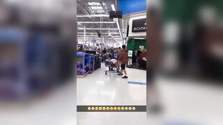 Walmart Employee Delivers Knock Out After Being Crushed With Cart.