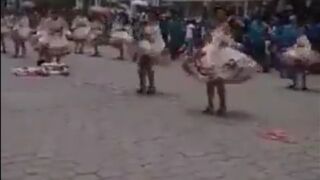 Young Girl Drops Dead at Carnival Dance...3rd One closest to camera