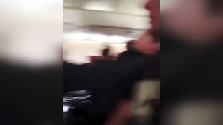 Massive Turbulence causes Stewardess head into the Ceiling