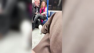 Woman Annoyed as hell but Still Let's Man Lick on her Boobs on Subway