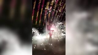 In Mexico, some guy was messing around with fireworks. He hit some gas cylinders out on the street—and the whole damn block got blown to smithereens.