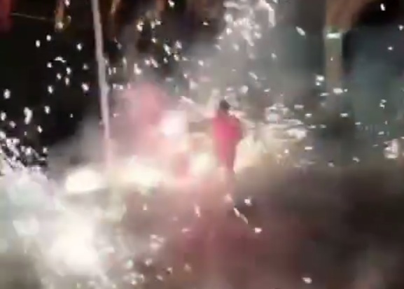 In Mexico, some guy was messing around with fireworks. He hit some gas cylinders out on the street—and the whole damn block got blown to smithereens.