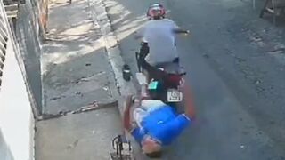 Thief Running from the Cops hits Innocent Man..He Died later and the Thief was Killed by justice (See Info)