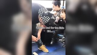 This is so Sad...Parents Nodding out on Train