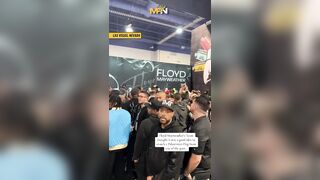 Floyd Mayweather is confronted and surrounded by a pro-Palestinian crowd in Las Vegas.