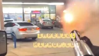 Man uses Firework Gattling Gun on Rival Gas Station
