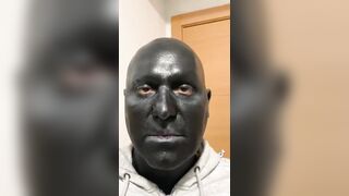 White Man gets his Entire Face Tattooed BLACK.