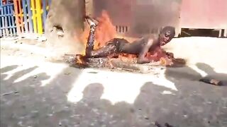 (Graphic) Full Video of thief in Haiti Burned Alive