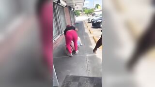 Black Woman Mops the Floor with Blonde, Black Toddler Sadly wants to Fight too