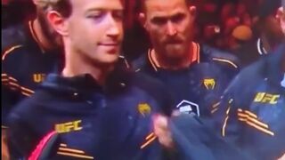 Mark Zuckerberg at UFC 298 last night trying to Shake Hands with Fighter Volk before Match